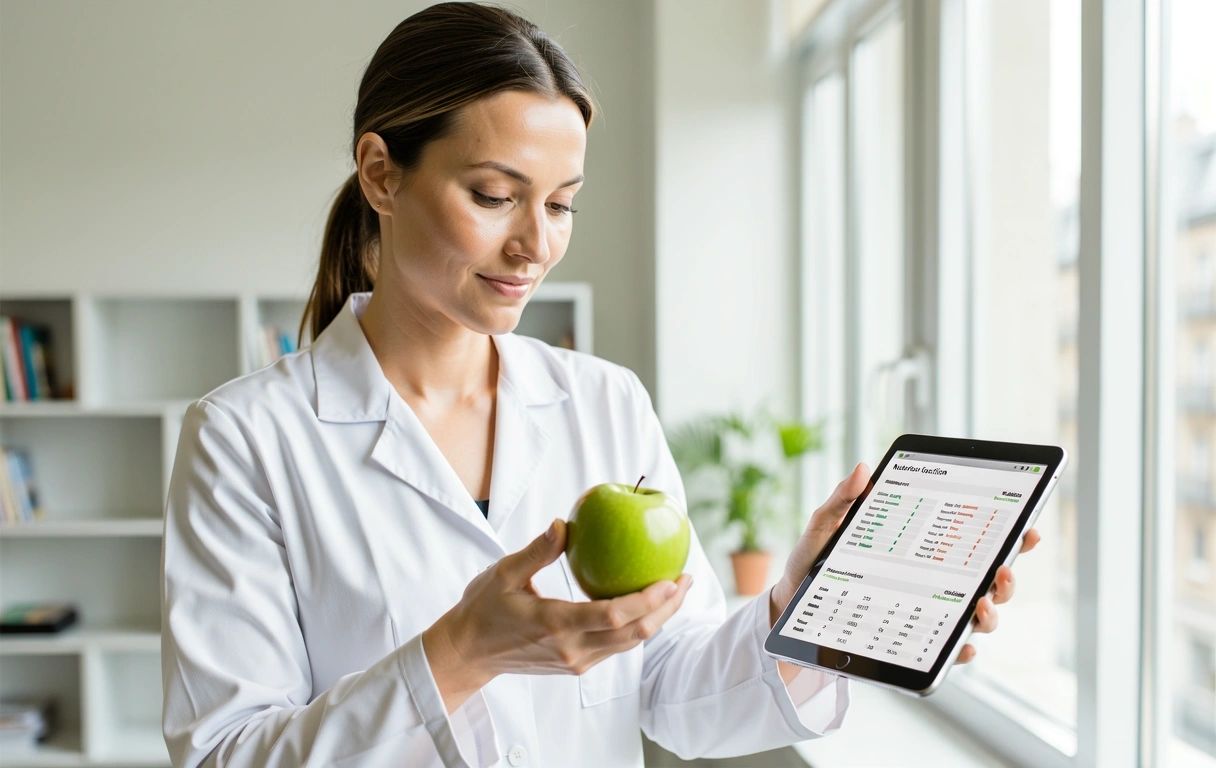 Táplálkozási szakértő munka közben